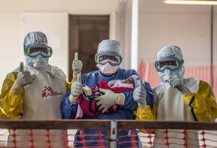 Nubia, a baby who survived Ebola at the Medecins Sans Frontiers (MSF) Ebola Clinic in Conakry, Guinea. 