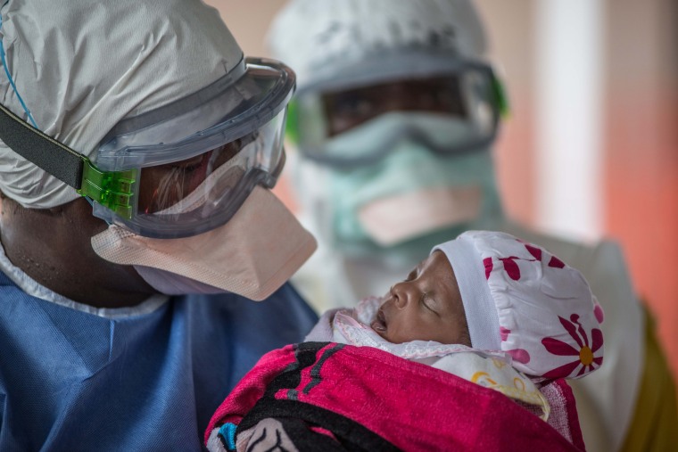 Nubia, a baby who survived Ebola, at the Doctors Without Borders Ebola clinic in Conakry, Guinea.

