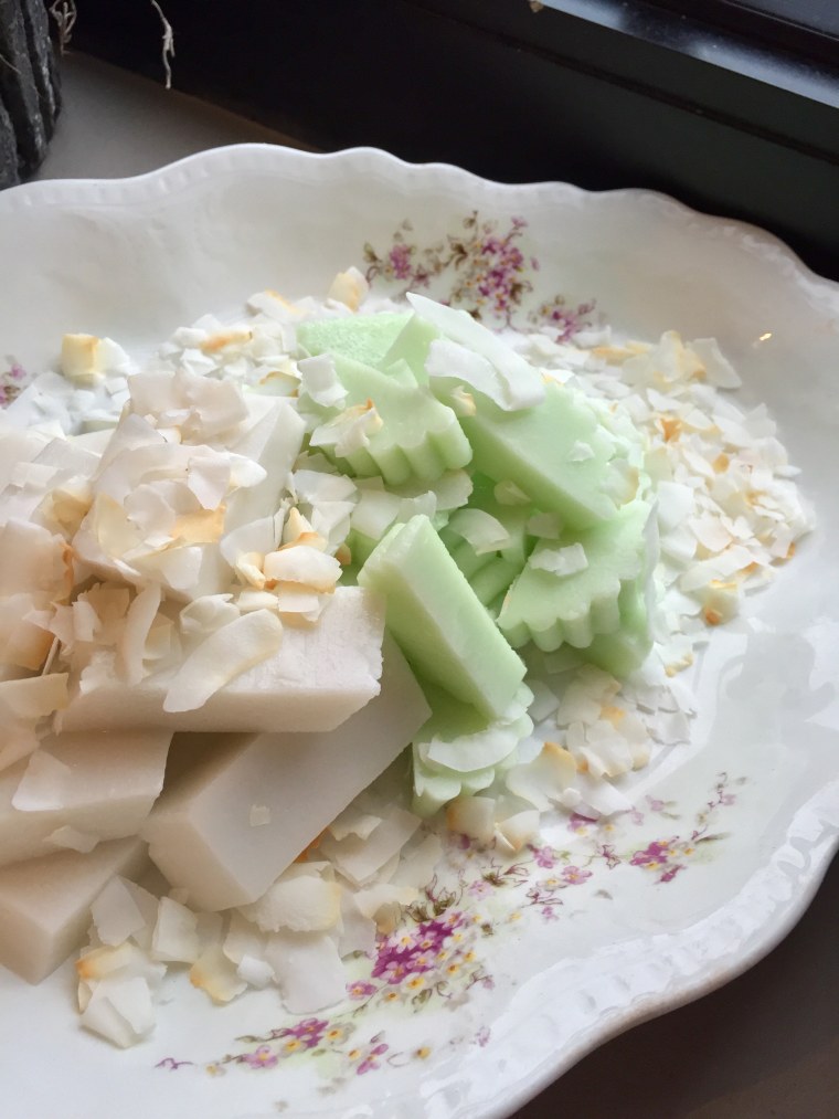 Coconut pandan jellies are a staple at pastry chef Diane Yang's Thanksgiving dinner table.