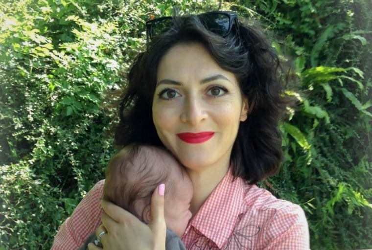 Helene Muyal-Leiris and her young son.