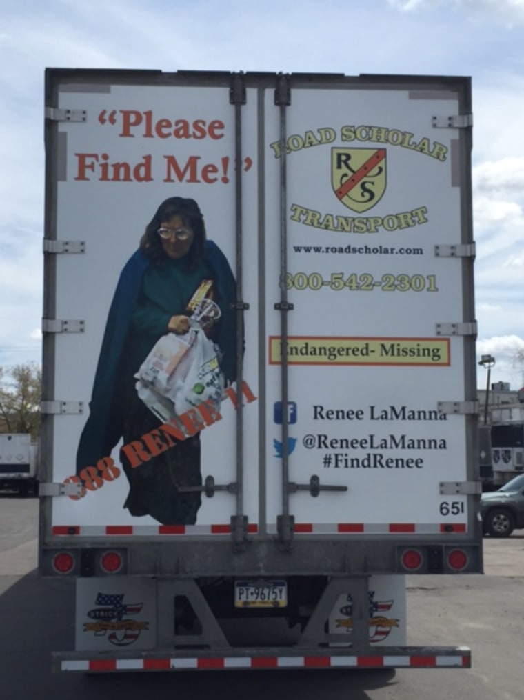 One of the truck back panels donning Renee's information.