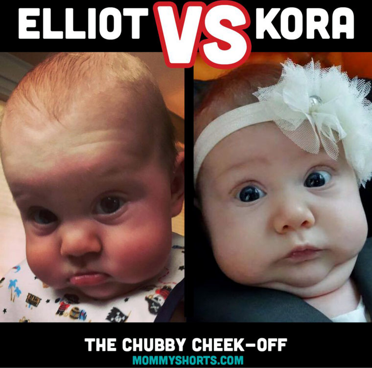 Wiles says this matchup, which features babies Elliot and Kora, made her laugh the hardest because of their funny facial expressions.