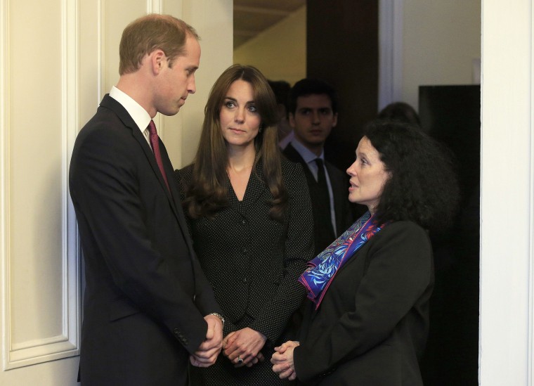 Britain's Prince William, left, and Kate, Duchess of Cambridge