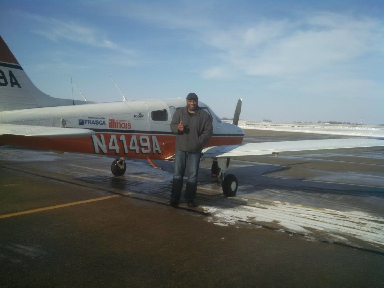 University of Illinois senior Jason Yue took his dorm chef, Eric, flying for the first time