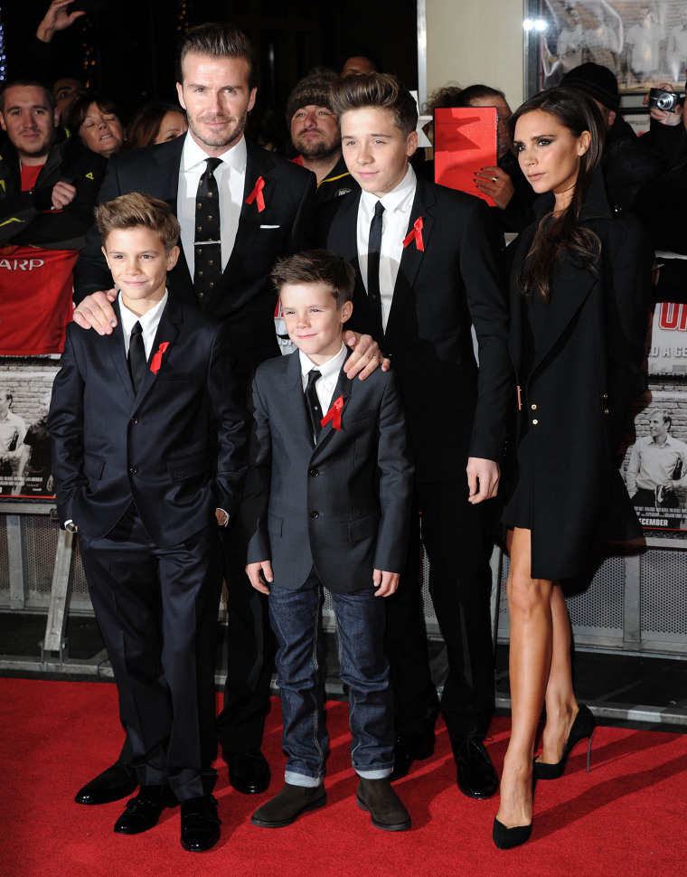 David Beckham, Victoria Beckham and their children