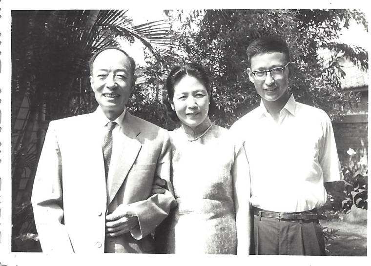 Frances Kai-Hwa Wang’s father with his parents in Taiwan as he is about to leave home to start over in America as an international student with only $50 in his pocket, 1964.