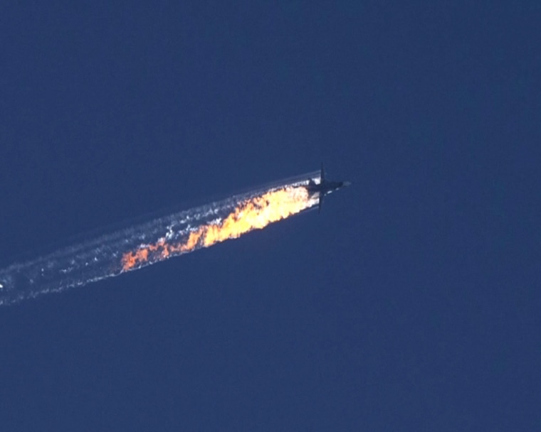 Image: Russian plane shot down by Turkish air force