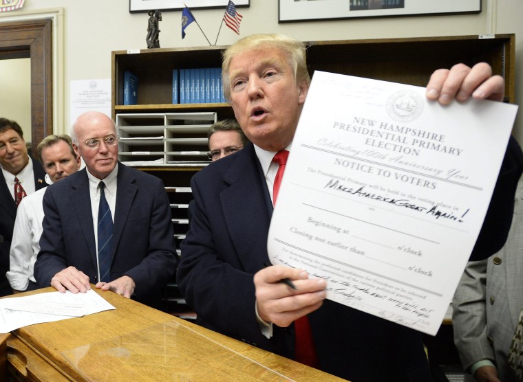 Image: Donald Trump files for New Hampshire Primary ballot