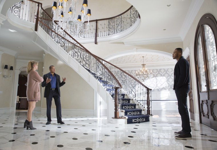 From left, Kaitlin Doubleday, Terrence Howard and Trai Byers in the "Sinned Against" episode of "Empire."