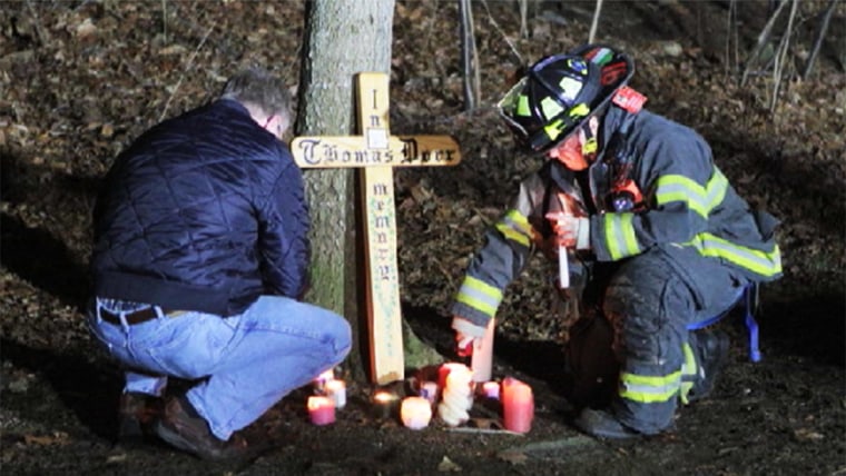 Firefighters gather at an annual vigil in remembrance of Dorr.