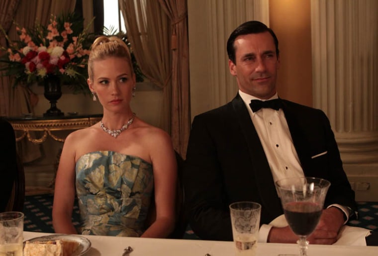 Betty Draper (January Jones) and Don Draper (Jon Hamm) didn't always see eye-to-eye on AMC's \"Mad Men.\"