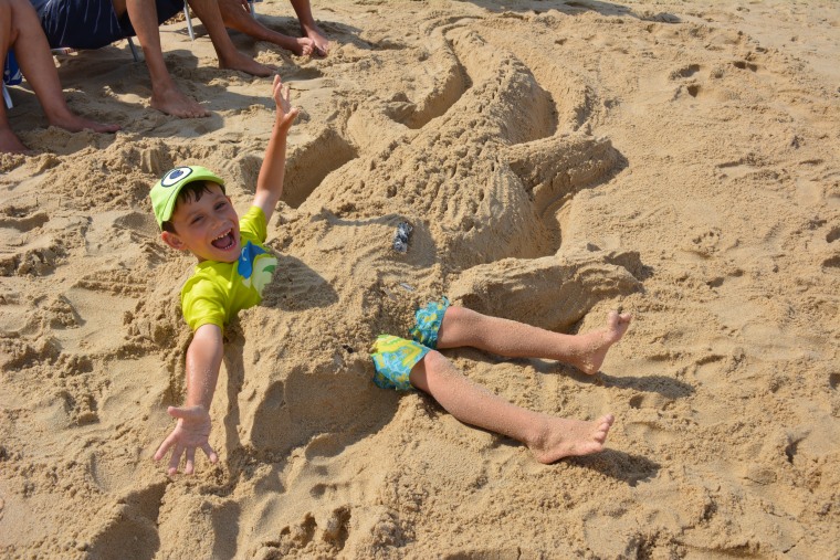 Michael Mosier, having a blast at the beach.