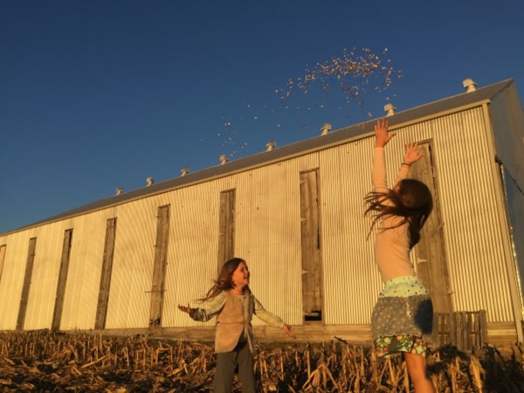 Girls playing outside