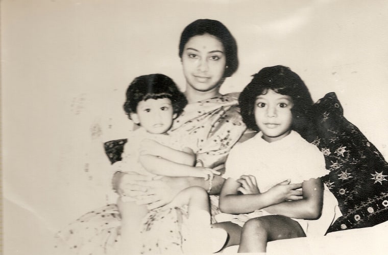 Rinku Sen with her mother and younger sister Chaitali in India.