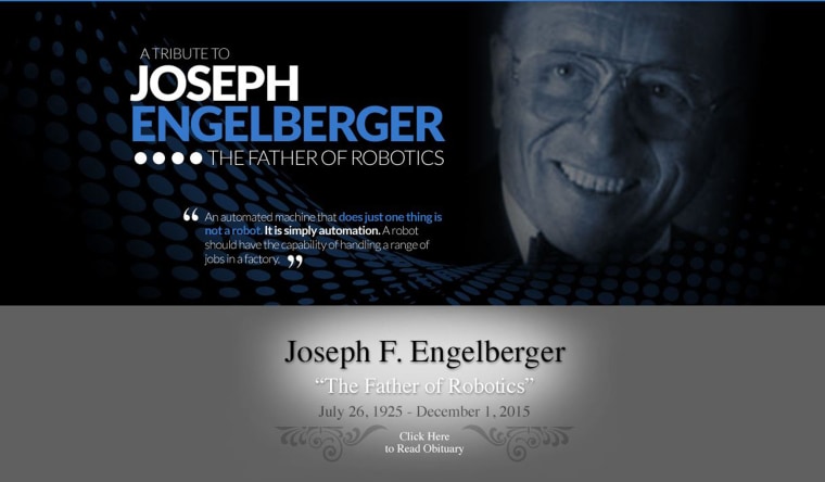 A tribute page to Joseph Engelberger on Robotics.org.