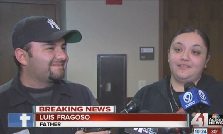 Image: The girls' father Luis Fragoso, and aunt Juana Flores talk to KSHB.