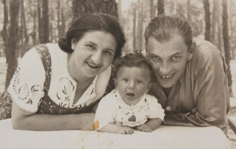 Michael Hochberg with his parents.