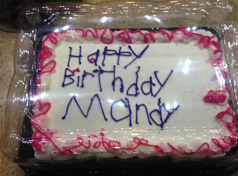 Lisa Sarber Aldrich cake purchased at Meijer grocery store