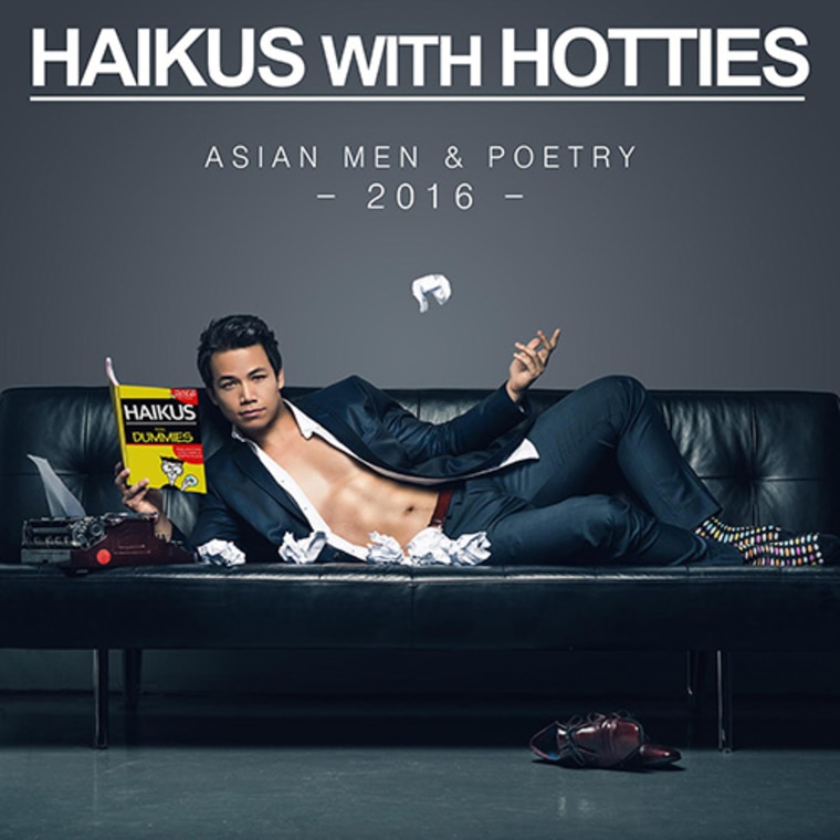 “Haikus with Hotties” 2016 Calendar cover featuring Shannon Kook