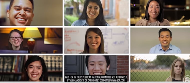 This screenshot from the RNC's "It's Our Time" video shows the party's effort to court young Asian-American voters.