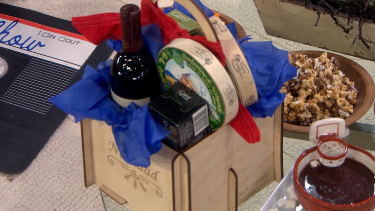 personalized caddy wine cheese