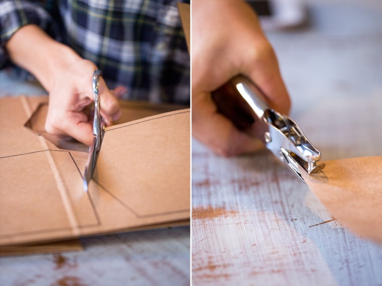 DIY recycled paper bag holiday party decor