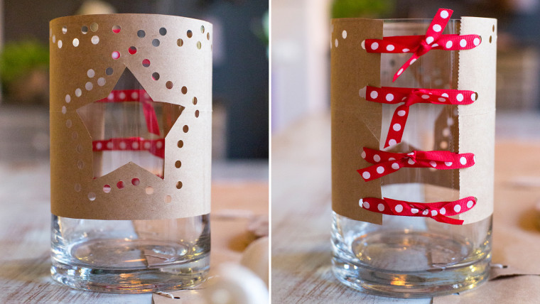 DIY recycled paper bag holiday party decor