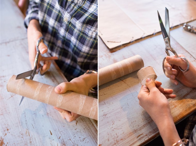 DIY recycled paper bag holiday party decor