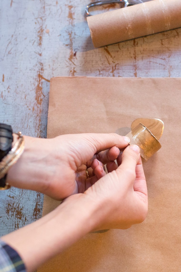 DIY recycled paper bag holiday party decor