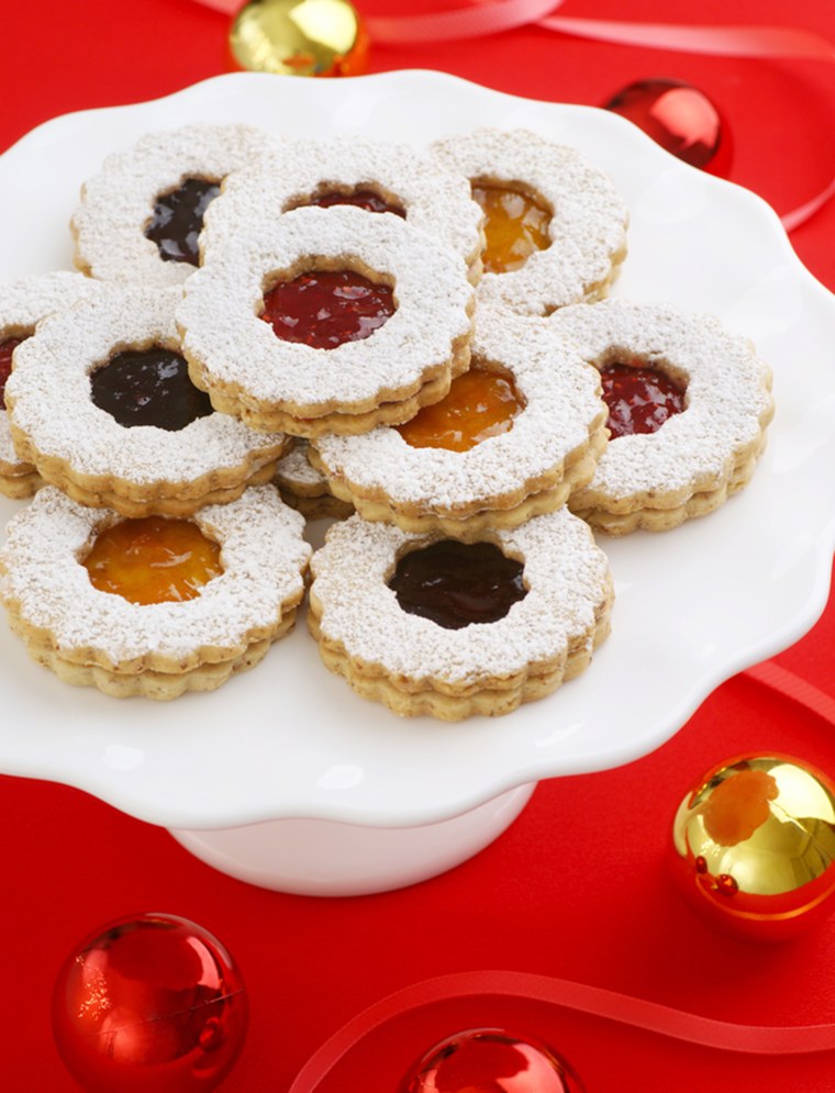 Festive Holiday Linzer Torte Cookies in 3 Flavors; Shutterstock ID 93191107; PO: today.com