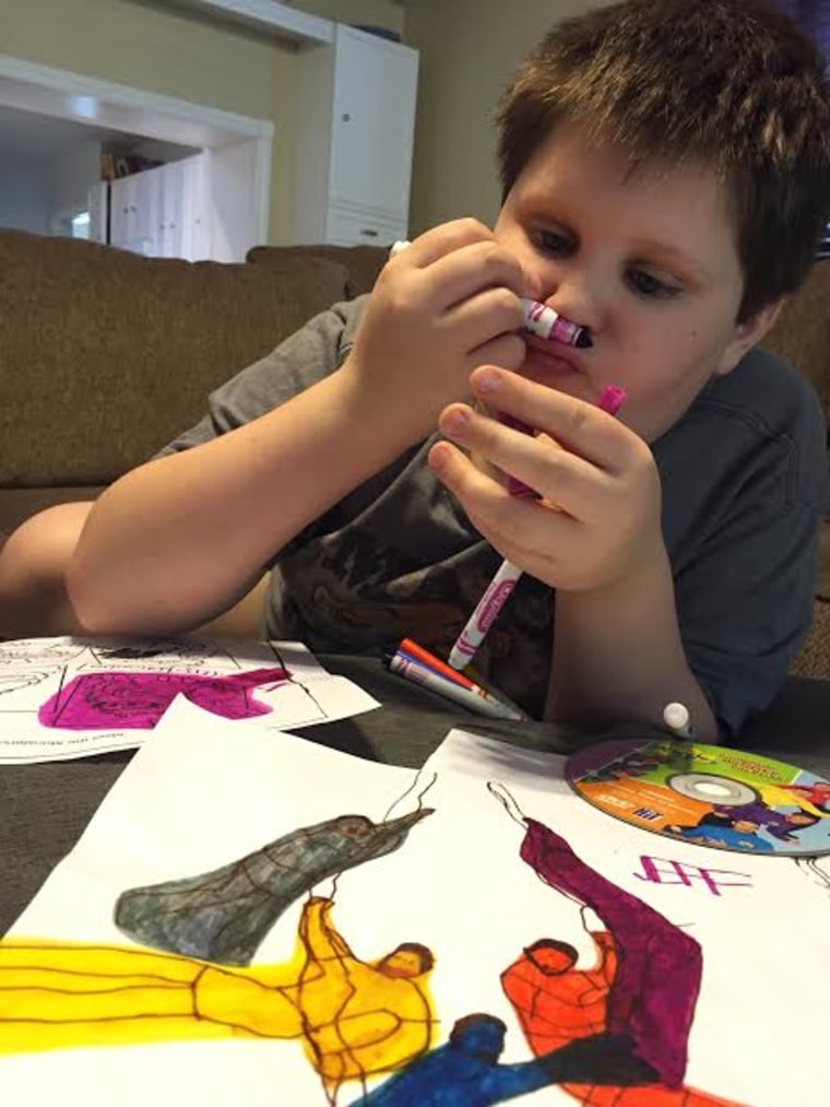 Will Haley, a boy with autism, loves Crayola's primrose marker