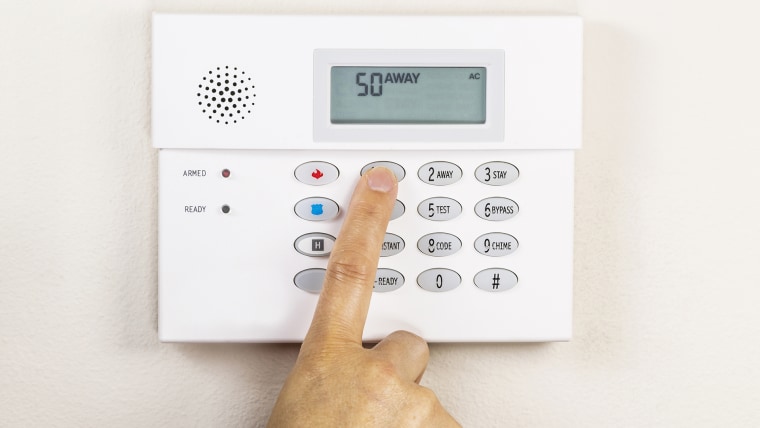Hand setting the away code on home alarm security panel