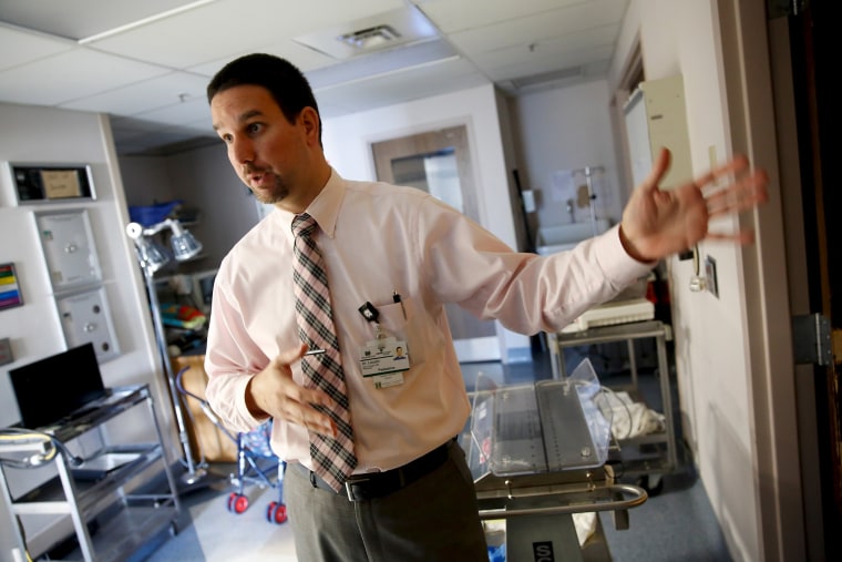 Image: Neonatologist Loudin talks at Lily's Place treatment center in Huntington, West Virginia