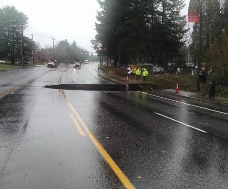 A sinkhole in Gresham, Oregon.