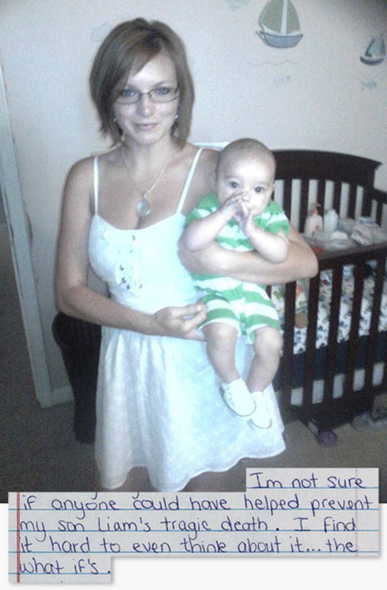 Amanda McKenzie with Liam. In a letter from prison, McKenzie accepts blame for the drowning death of her son.