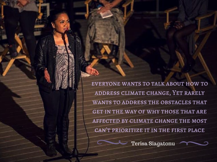 Terisa Siagatonu, 27-year-old Samoan-American spoken word poet born in San Francisco, California, was one of four poets selected to perform at the United Nations Conference on Climate Change in Paris, France. 