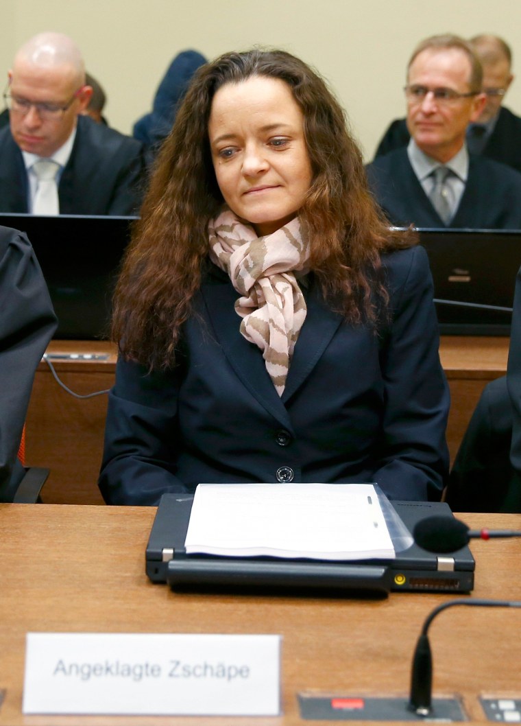 Image: Defendant Zschaepe arrives for the continuation of her trial at courtroom in Munich