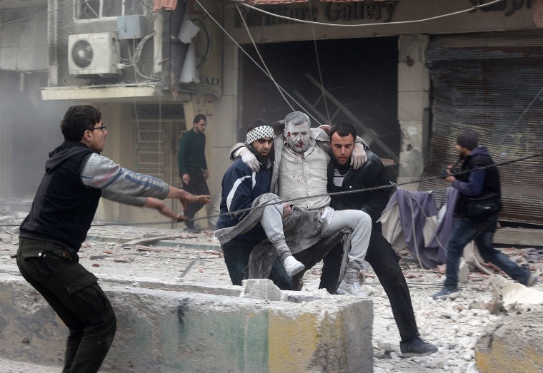 Image: *** BESTPIX *** Russian airstrikes in Damascus