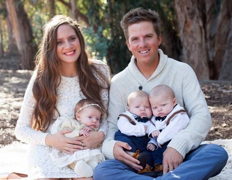 Desiree and Ryan Fortin with their triplets