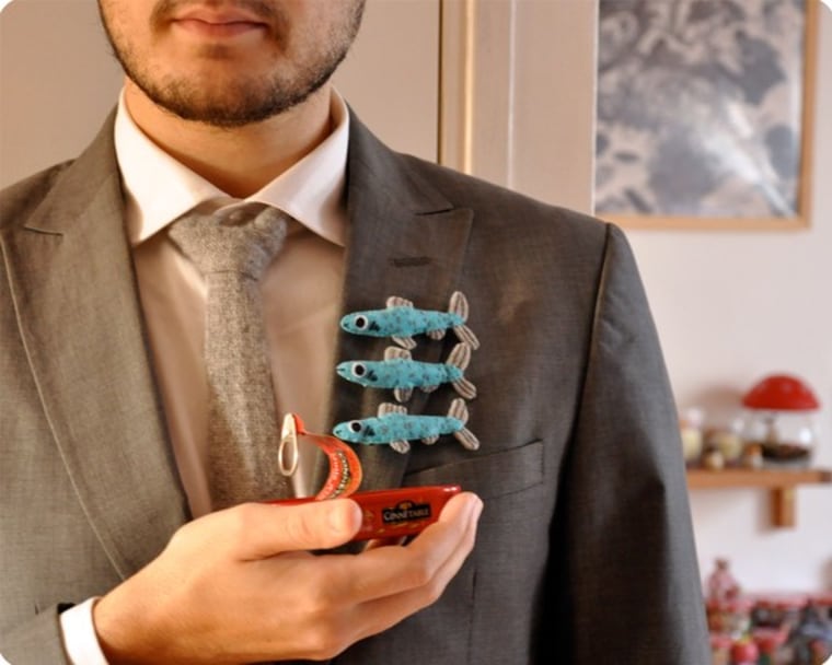 Herring brooch for men is a weird dapper gift for dudes 