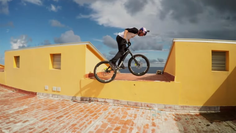 Danny MacAskill and one of his amazing moves.
