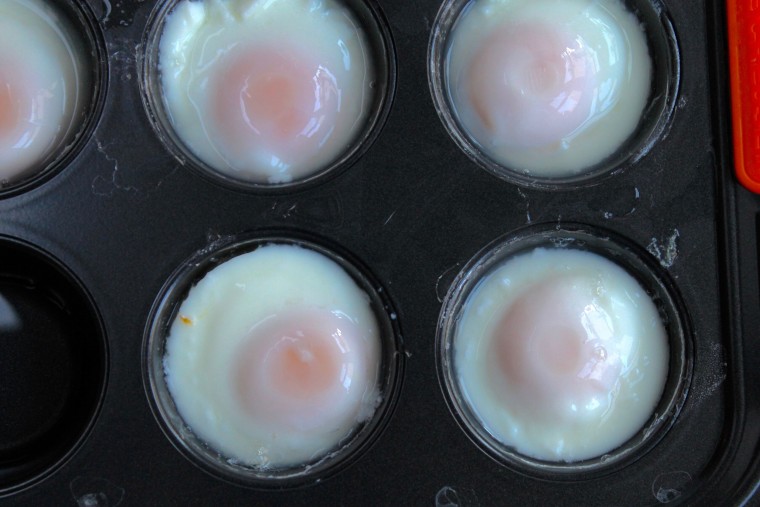 Crispy Rösti Potatoes with Oven-Poached Eggs: Poach eggs in a muffin tin until the whites are set and the yolks are still runny