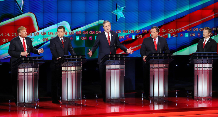 Image: Candidates debate during the Republican Presidential debate