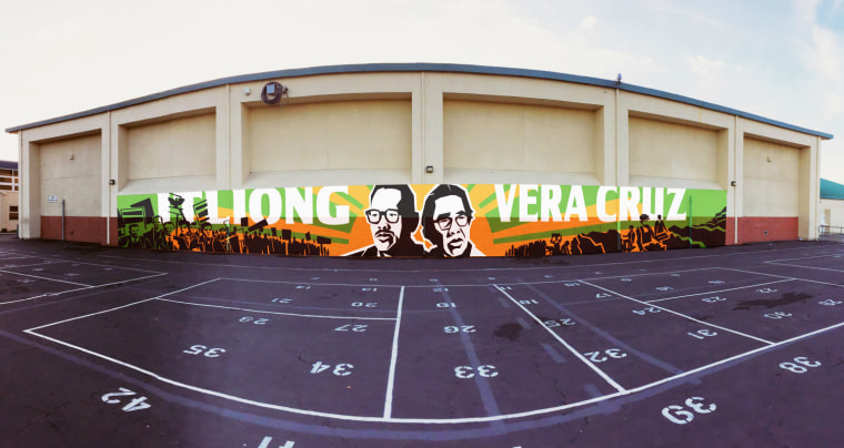 The new name of the Alvarado Middle School in Union City, Calif., honors Filipino-American labor leaders Larry Itliong and Philip Vera Cruz. Joe Angeles, a school counselor who led the renaming effort, said the school has a 30 percent Filipino-American student population.