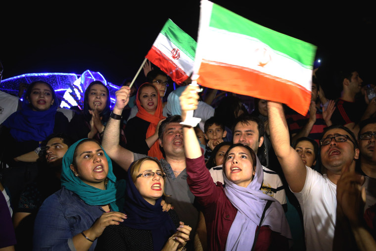 Image: Iranians celebrate the nuclear deal