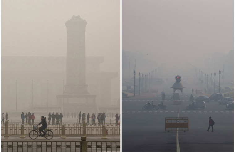 Image: Air pollution in Beijing and New Delhi