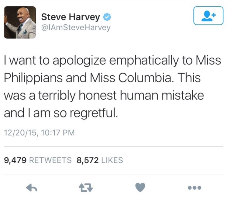 IMAGE: Steve Harvey apology tweet