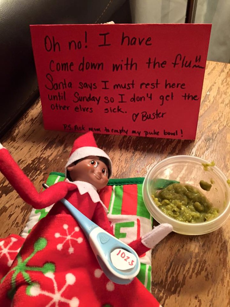 The Blixen family's elf is under the weather.