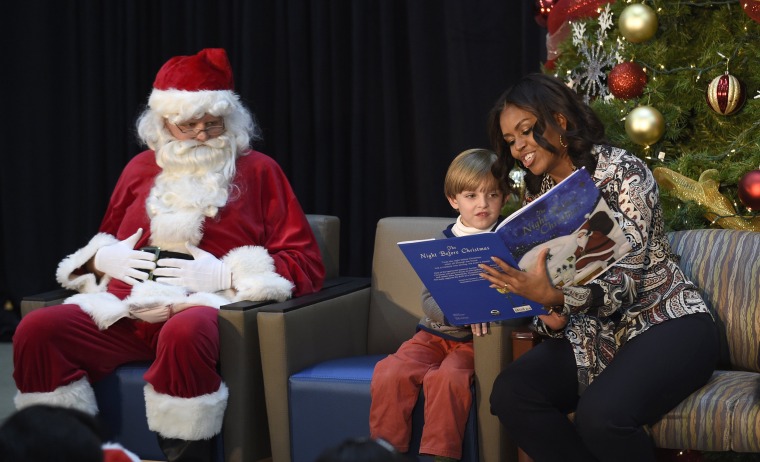 Image: Michelle Obama, Stephen Orzechowski, Santa Claus