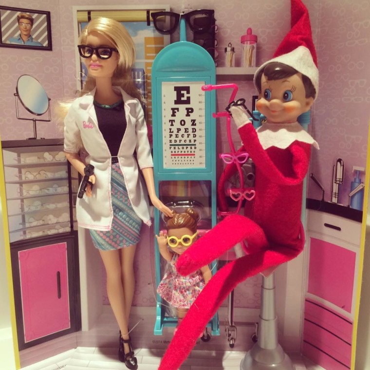 The Elf gets an eye exam...from Barbie!